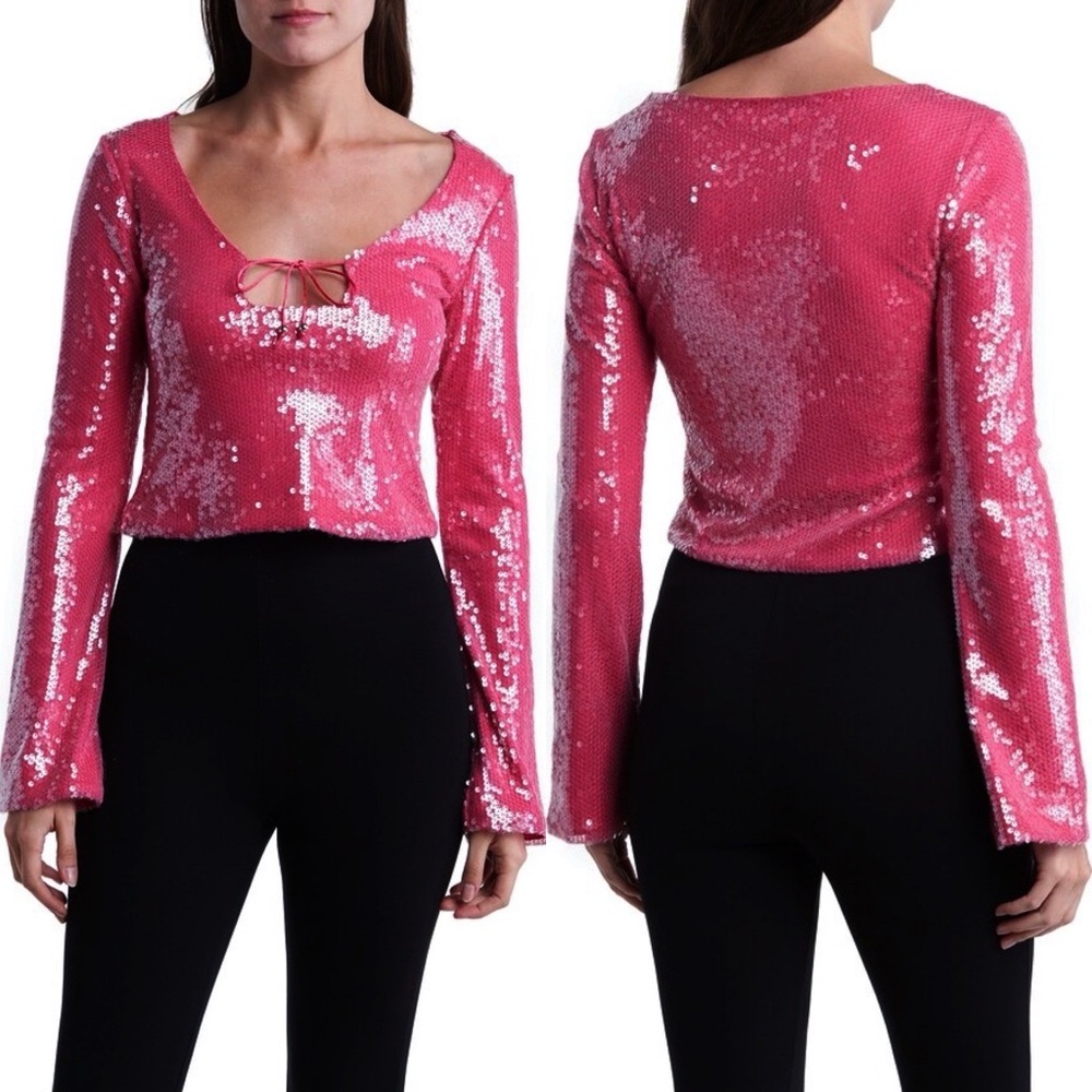 Elodie Pink Sequin Top